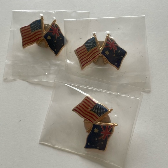 American Australian Flag Mini Pin Bundle - Picture 1 of 4
